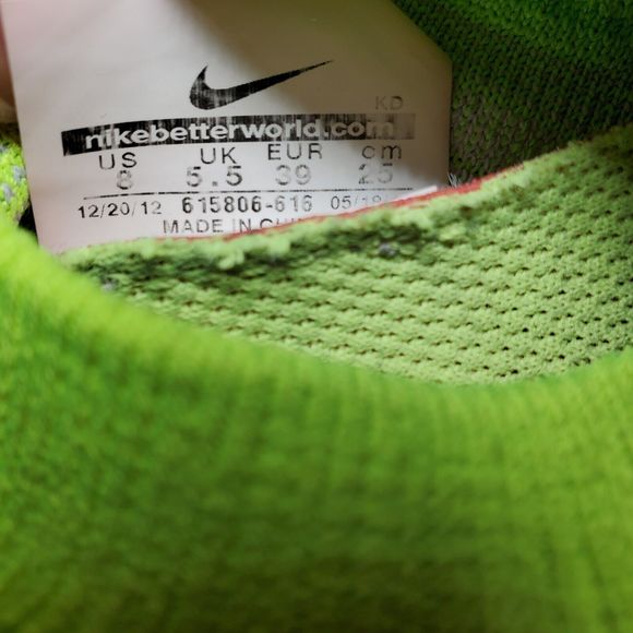 Nike Free 5.0 Running Shoes Size 8 Women's Neon Electric Green - Picture 10 of 10